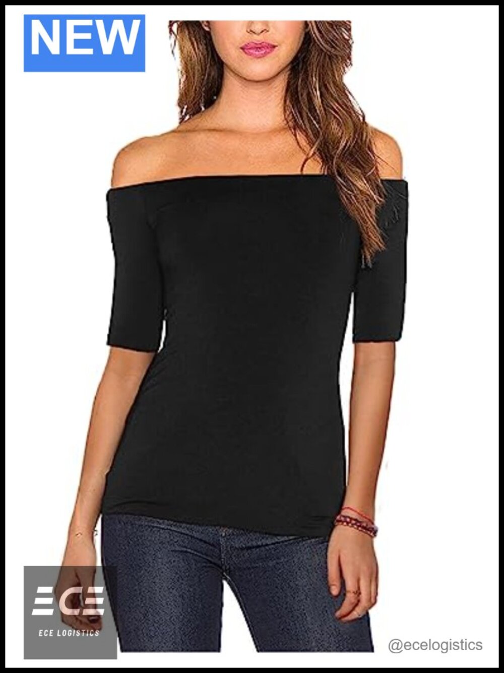 Women's Sexy Off Shoulder Slim Fit Stretchy Long Sleeve Blouse Top